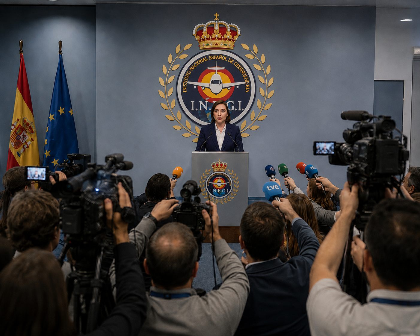 Sala de prensa del INEGI durante una comparecencia institucional.
